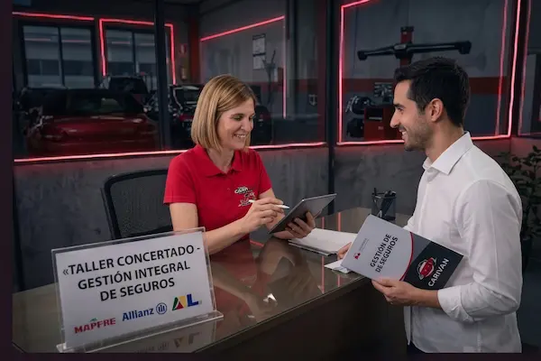 Trabajamos con la mayoría de las compañías aseguradoras. Tú solo tienes que traernos las llaves y Vanesa se encarga personalmente de todo lo demás. Ella será tu mayor aliada: se pelea con el perito, tramita todo el papeleo por ti y defiende la máxima calidad para tu reparación, para que tú no pierdas ni un minuto de tu tiempo.